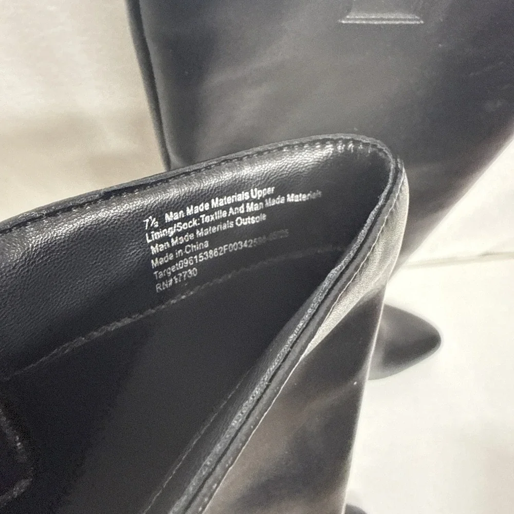 A New Day Black mid heel Dress Boots Womens size 7.5 Knee high